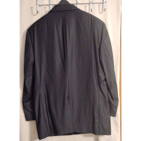 Jos A Bank Black Wool Tuxedo Jacket 48LG Center Vent Notch Lapel Blazer - Picture 2 of 9